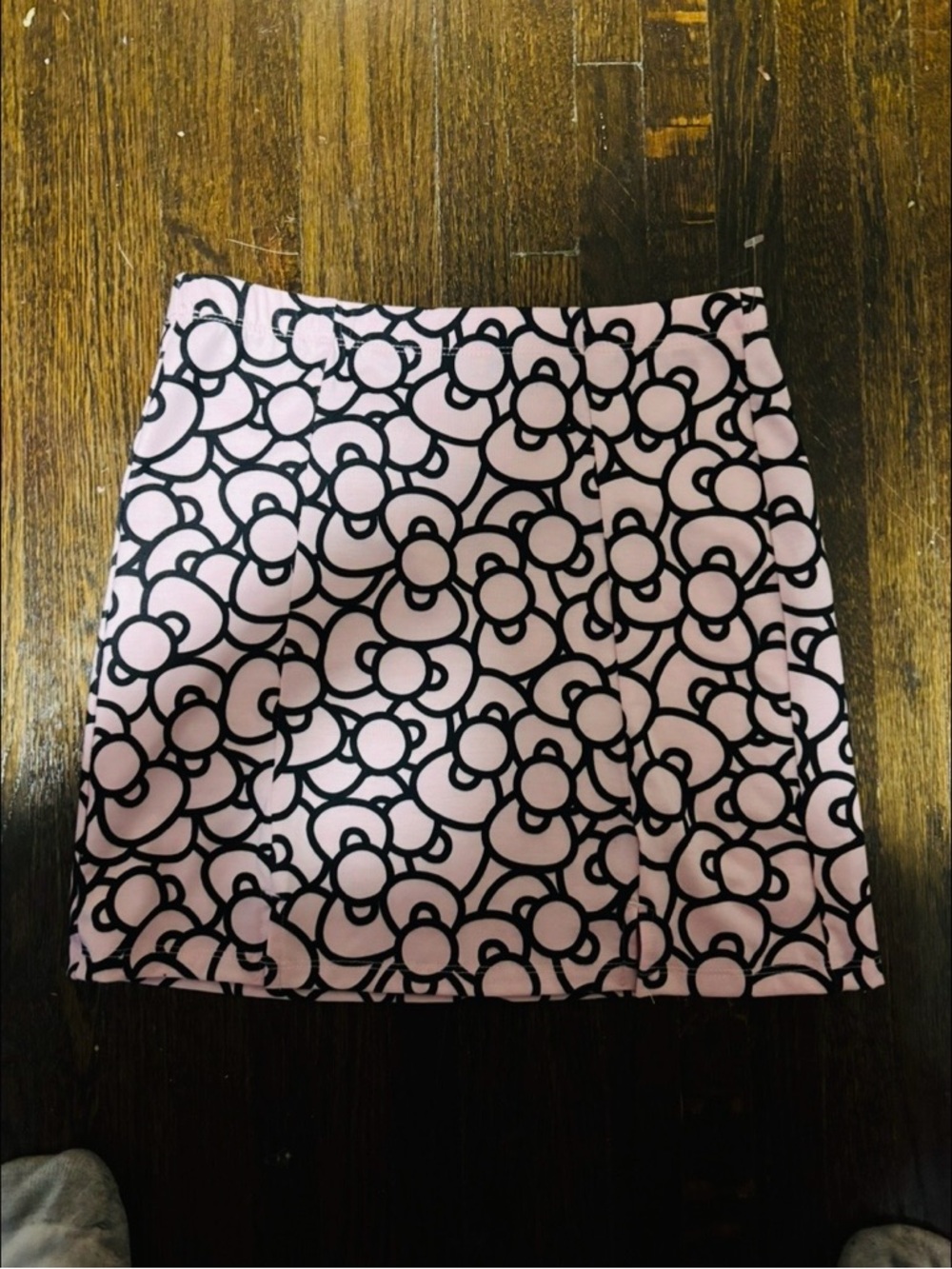 HELLO KITTY, Pink and Black Floral Mini Skirt, Size XS